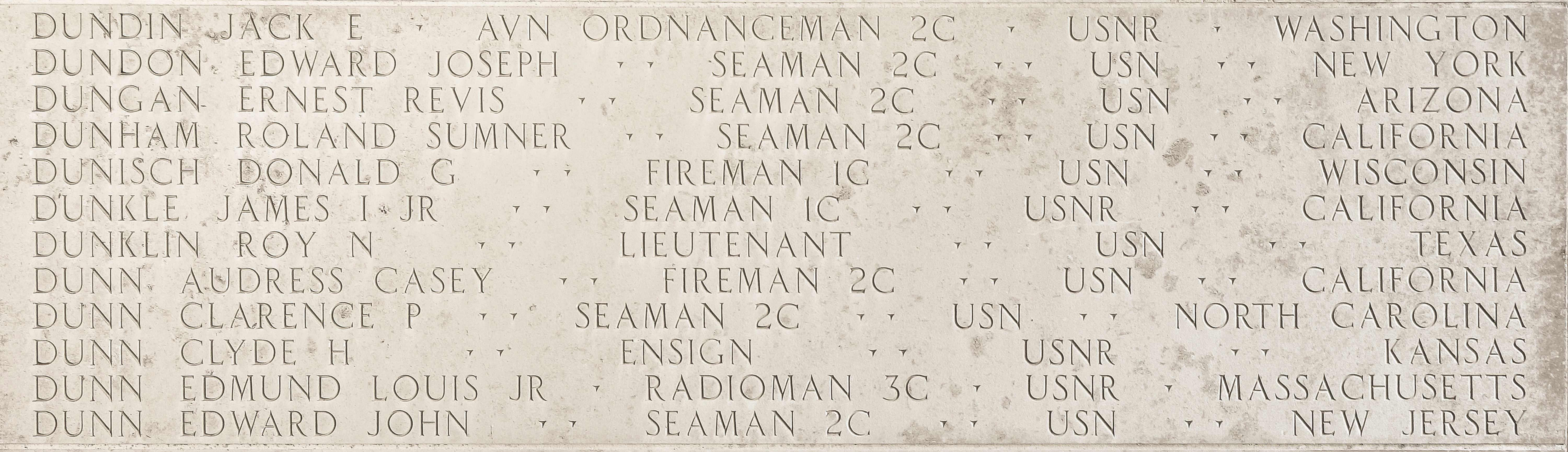 Jack E. Dundin, Aviation Ordnanceman Second Class